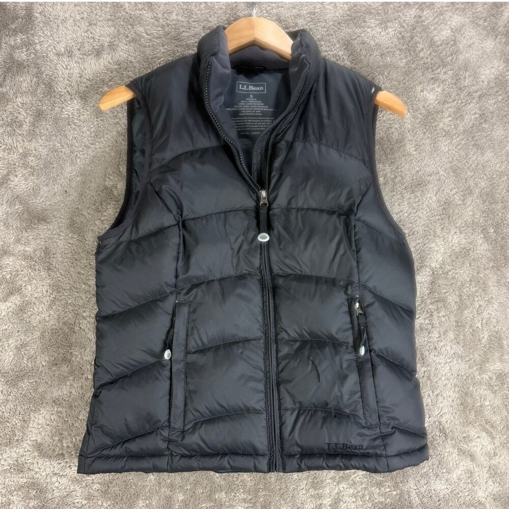 LL Bean Black Down Puffer Vest Quilted S Small Women Men Unisex